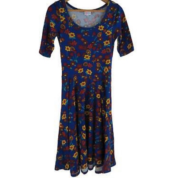 NWOT LuLaRoe Floral Nicole Dress - Picture 5 of 6